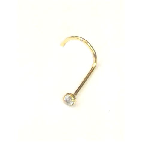 Piercing Nariz Nostril Aço Cirurgico Dourado Ponto De Luz Pedrinha 1 8