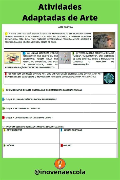 Atividades Adaptadas de Arte Arte cinética Pintura rupestre Op art