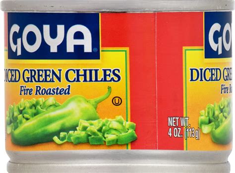 Goya Fire Roasted Diced Green Chiles 4 Oz Authentic Flavor Enhancer