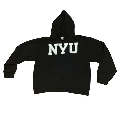 NYU merch Unique black hoodie Size L #nyu... - Depop