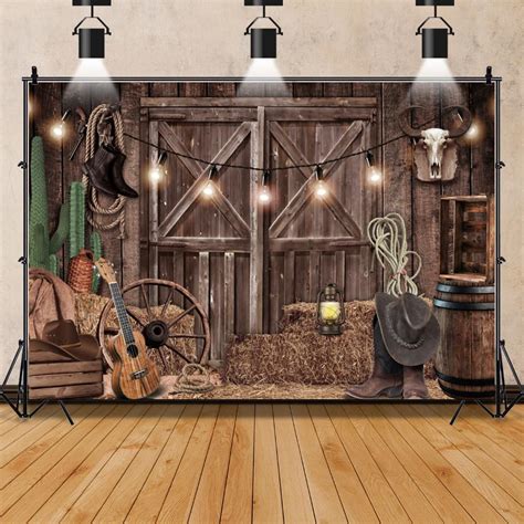 Ofila Western Cowboy Backdrop X Ftwild West Rustic Wooden House Barn