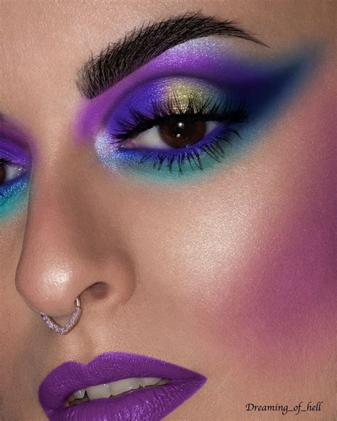 Bold Lip Makeup Rainbow Eye Makeup Colorful Eye Makeup Makeup Trends