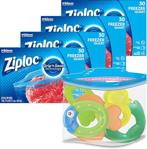 Ziploc Quart Food Storage Freezer Bags Grip N Seal Technology For Easier Grip