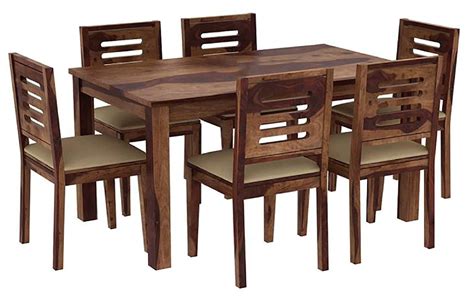 Buy Woodenio Dining Table 6 Seater With Chairs Set Dining Table Set