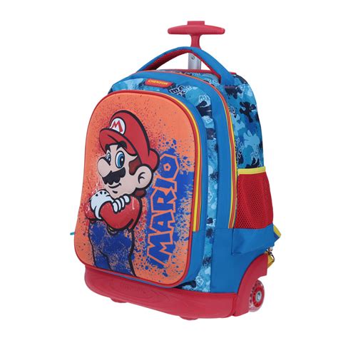 Mochila Con Ruedas De Mario Bros Naranja Le Bolsh Tienda En L Nea