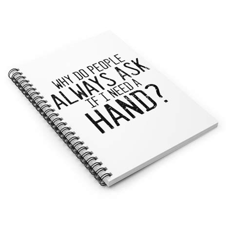 Spiral Notebook Humorous Hand Amputee Person With Disabilities Support