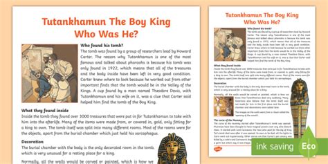 Facts About Tutankhamun Tomb Ks2