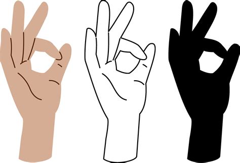 The hand shows the sign ok. 42147706 Vector Art at Vecteezy