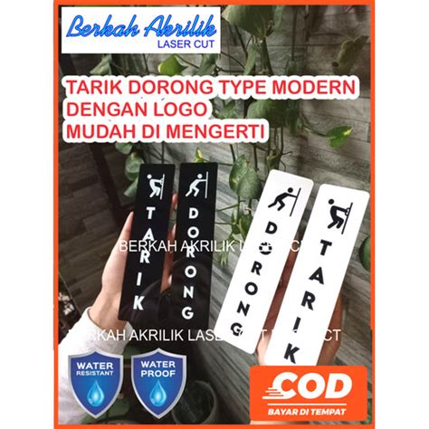 Promo Akrilik Sign Board Pintu Tarik Dorong Papan Tanda Pull Push