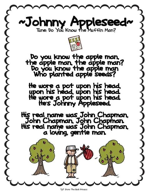 Johnny Appleseed Poem School Songs Preschool Songs Classroom Songs