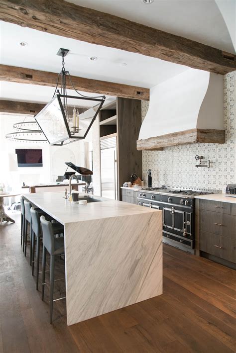 Rustic Beams In Kitchen Beam In Kitchen Hardwood Design Stone