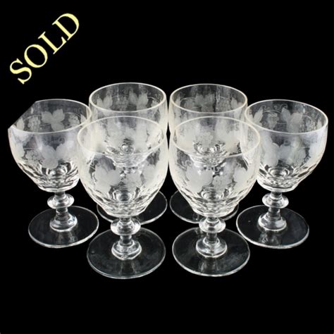 Antique Wine Glasses Edwardian Wine Glasses