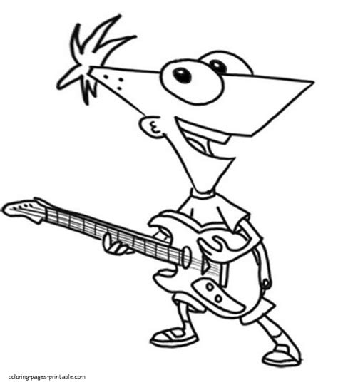 Phineas printable coloring page || COLORING-PAGES-PRINTABLE.COM