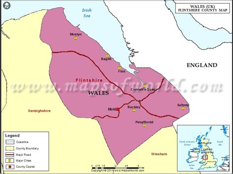 Denbighshire Wales Map | Denbighshire Map Wales