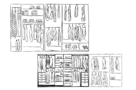 Wardrobe Sketch with Clothes | Illustrator Graphics ~ Creative Market