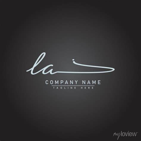 Initial Letter La Logo Handwritten Signature Logo Posters For The