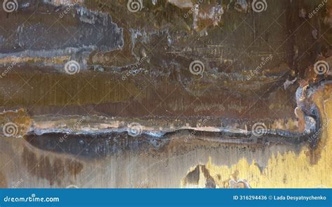 Texture of Oxidized Metal with Brass. Stock Photo - Image of surface ...