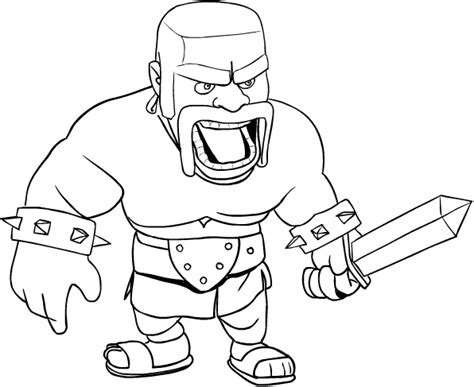 Clash Of Clans Barbarian King Coloring Page