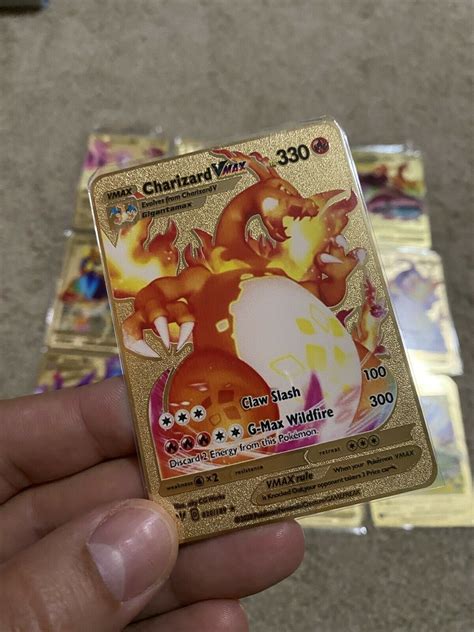 Mavin Champions Path Rainbow Charizard Vmax Custom Gold Metal Pokemon