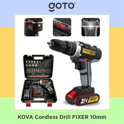 Jual Kova Fixer Cordless Drill Mm Set Mesin Bor Tangan Baterai Tembok