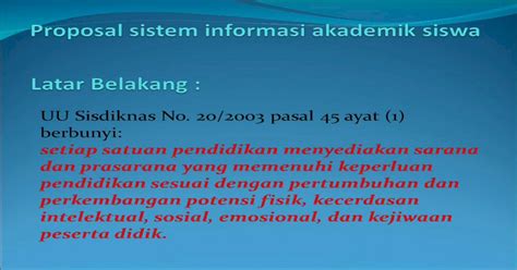 Proposal Sistem Informasi Akademik Siswa [ppt Powerpoint]