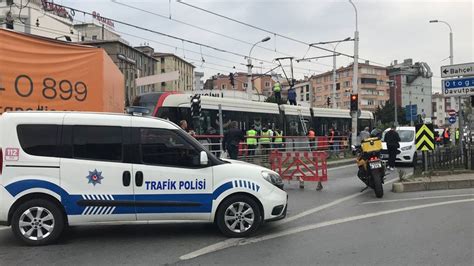 İstanbul da tramvay raydan çıktı Kabataş Bağcılar Tramvay Hattı