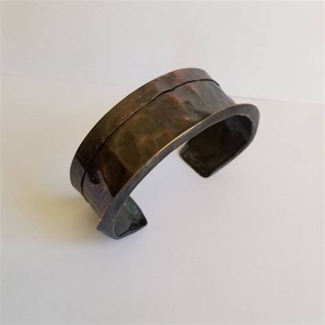 Hammered Copper Cuff Mens Or Womens Flared Original Etsy