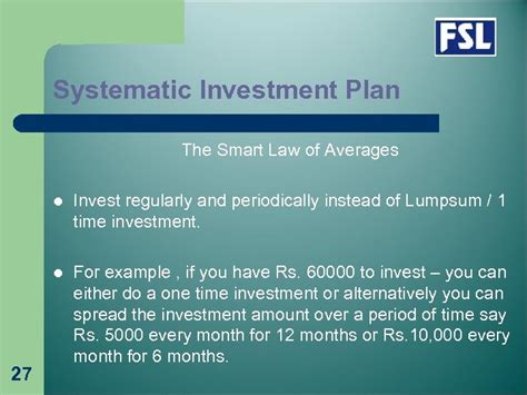 Systematic Investment Plan Presented By Frontline Securities