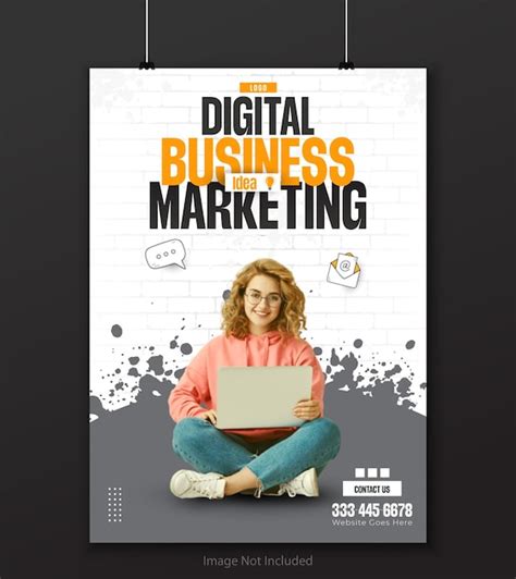 Premium Vector | Digital business marketing poster template illustration