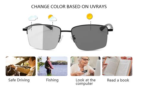 Amazon Photochromic Progressive Multifocus Reading Glasses W