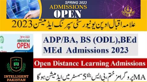 AIOU Spring Admissions 2023 AIOU BA B ED M ED BS Spring Admission