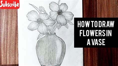 How To Draw Flowers In A Vase Easy Flowers Drawing Tutorial Youtube