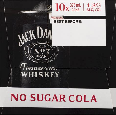 Buy Jack Daniels No Sugar Cola Can 10 Pack 375mL Online