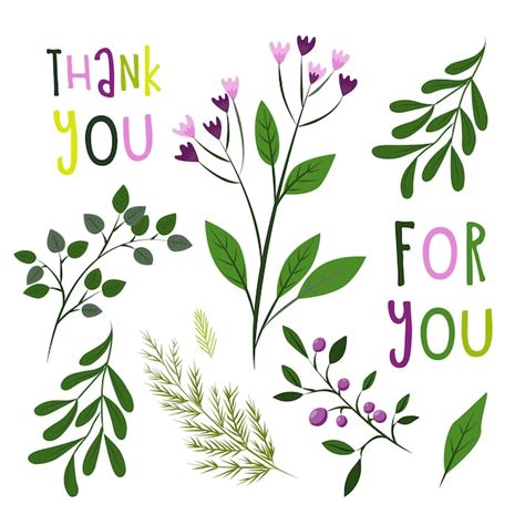 Premium Vector Thank You Appreciation Gratitude Floral Leaves Trendy Typography Vector Background