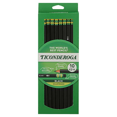 Ticonderoga Pencils No 2 Hb Sharpened Black 10 Ea Buehlers