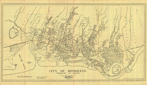 City Of Honolulu Territory Of Hawaii Curtis Wright Maps