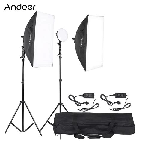 Andoer LED Photography Lighting Kit 2 * 30W LED Lamp + 2 * Softbox + 2 ...