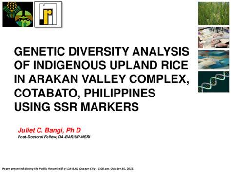 Pdf Genetic Diversity Analysis Of Indigenous Upland Rice In Arakan