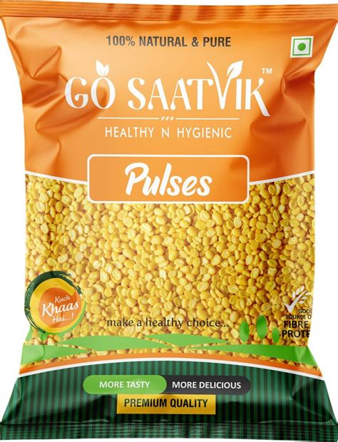 Go Saatvik Yellow Moong Dal High In Protein Packaging Size 1 Kg At