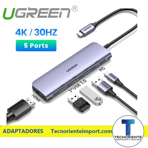 Hub Ugreen Usb C En Con Hdmi K Puertos Usb Y Soporta W