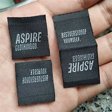 Pcs Custom Grey Letters Damask Polyester Cloth Woven Label Center