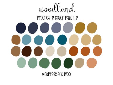 Vintage Woodland Procreate Color Palette Procreate Palette Hong Kong ...