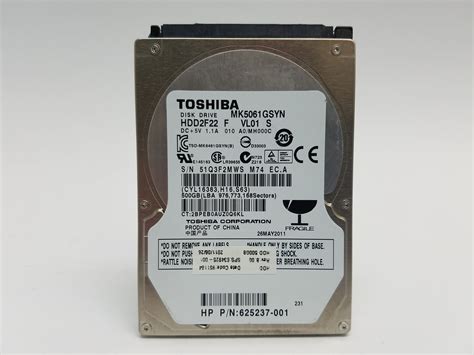 Used Toshiba MK5061GSYN HDD2F22 500GB 2 5 SATA II Laptop Hard Drive