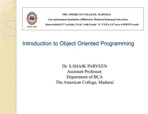 Object Oriented Programming Using C Pptx