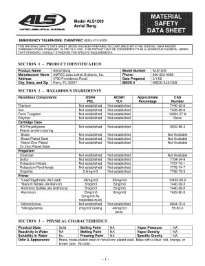 Fillable Online MSDS Sheet AMTEC Less Lethal Systems Fax Email Print