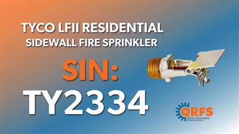 Tyco Ty Frb Residential Sidewall Sprinkler Head Introduction Ty