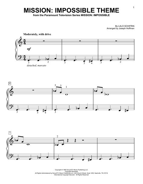 Mission: Impossible Theme" Sheet Music For Easy Piano Sheet Music Now | lupon.gov.ph