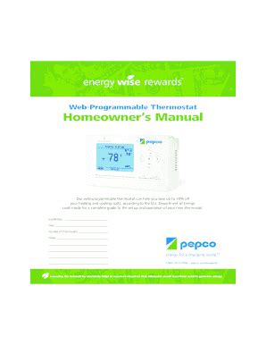 Pepco Thermostat Manual Fill Online Printable Fillable Blank