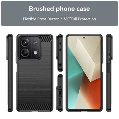 Xiaomi Redmi Note Brushed Tpu Case Carbon Fiber Black