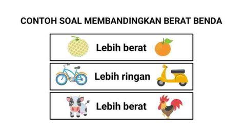 Contoh Soal Membandingkan Berat Benda Dan Jawabannya Cilacap Klik